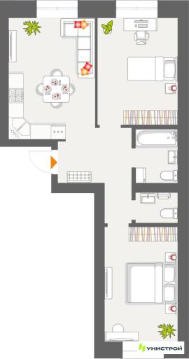 Новостройки, 2-комн., Казань