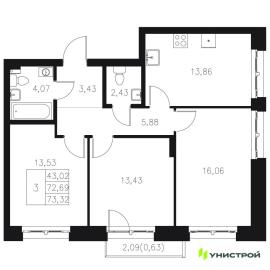 Новостройки, 3-комн., Казань