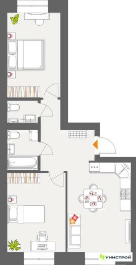 , 2-комн., Казань