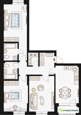 , 3-комн., Казань