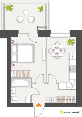 , 1-комн., Казань