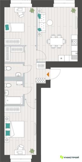 , 2-комн., Казань