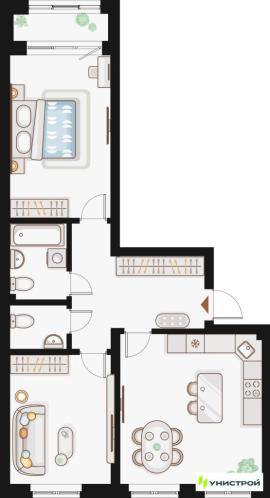 , 2-комн., Казань