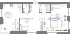 , 3-комн., Казань