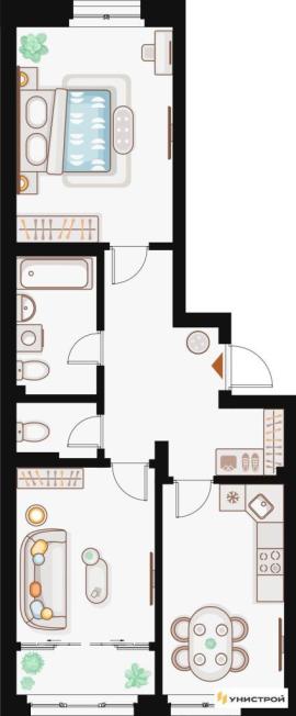 , 2-комн., Казань