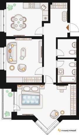 , 2-комн., Казань