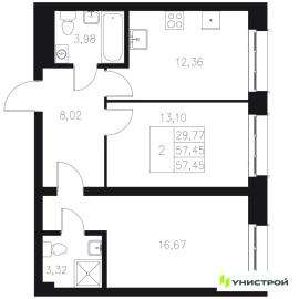 , 2-комн., Казань