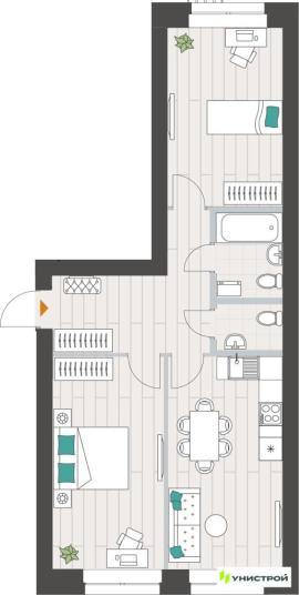 Новостройки, 2-комн., Казань