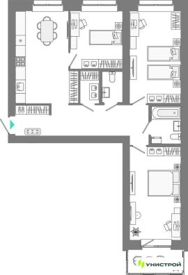 , 3-комн., Казань