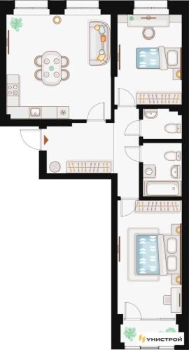 , 2-комн., Казань